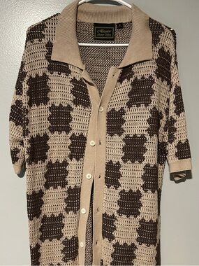 Massive Luxury Edition Men’s Beige & Brown Knit Shirt